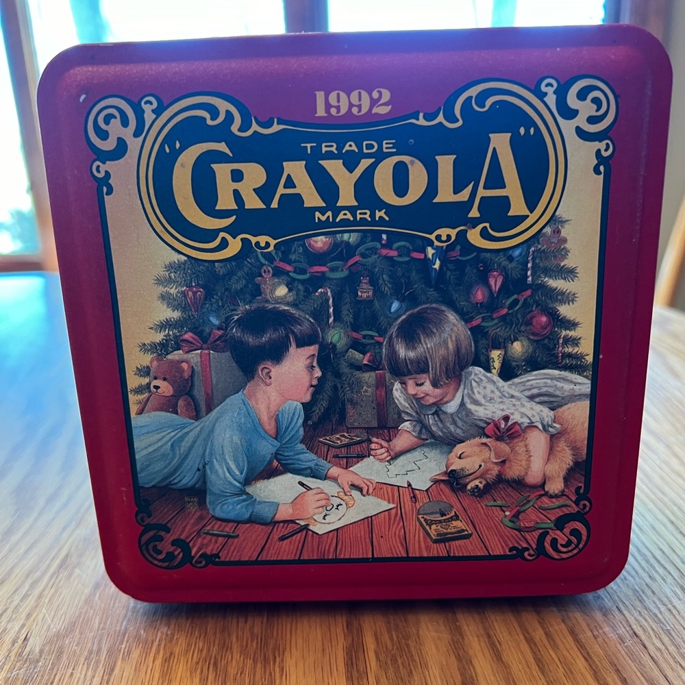 Vintage Crayola Crayon Christmas Tin